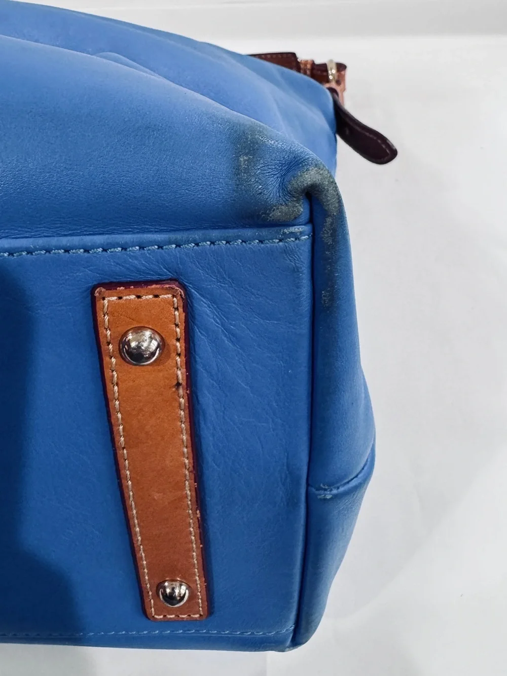 Dooney & Bourke Blue Leather Hobo Shoulder Bag & Matching Pouch Wallet Set